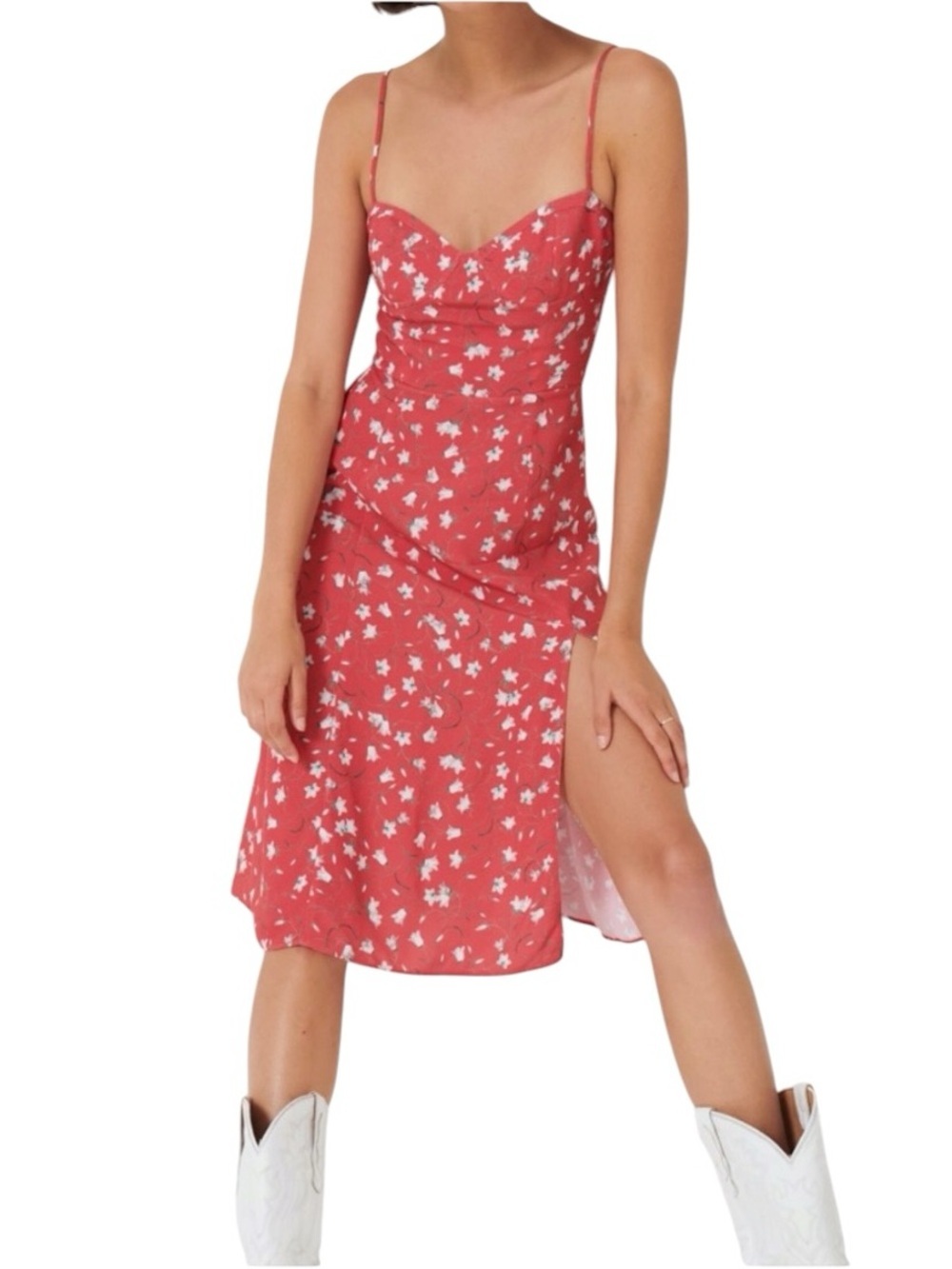 Sunday Best x Aritzia - Viola Dress Floral Slip Midi Dress Y2K Cottagecore Sz L